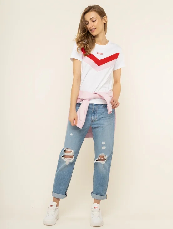 Levis T Shirt Florence Tee 80815 0001 Bia y S Niska cena na