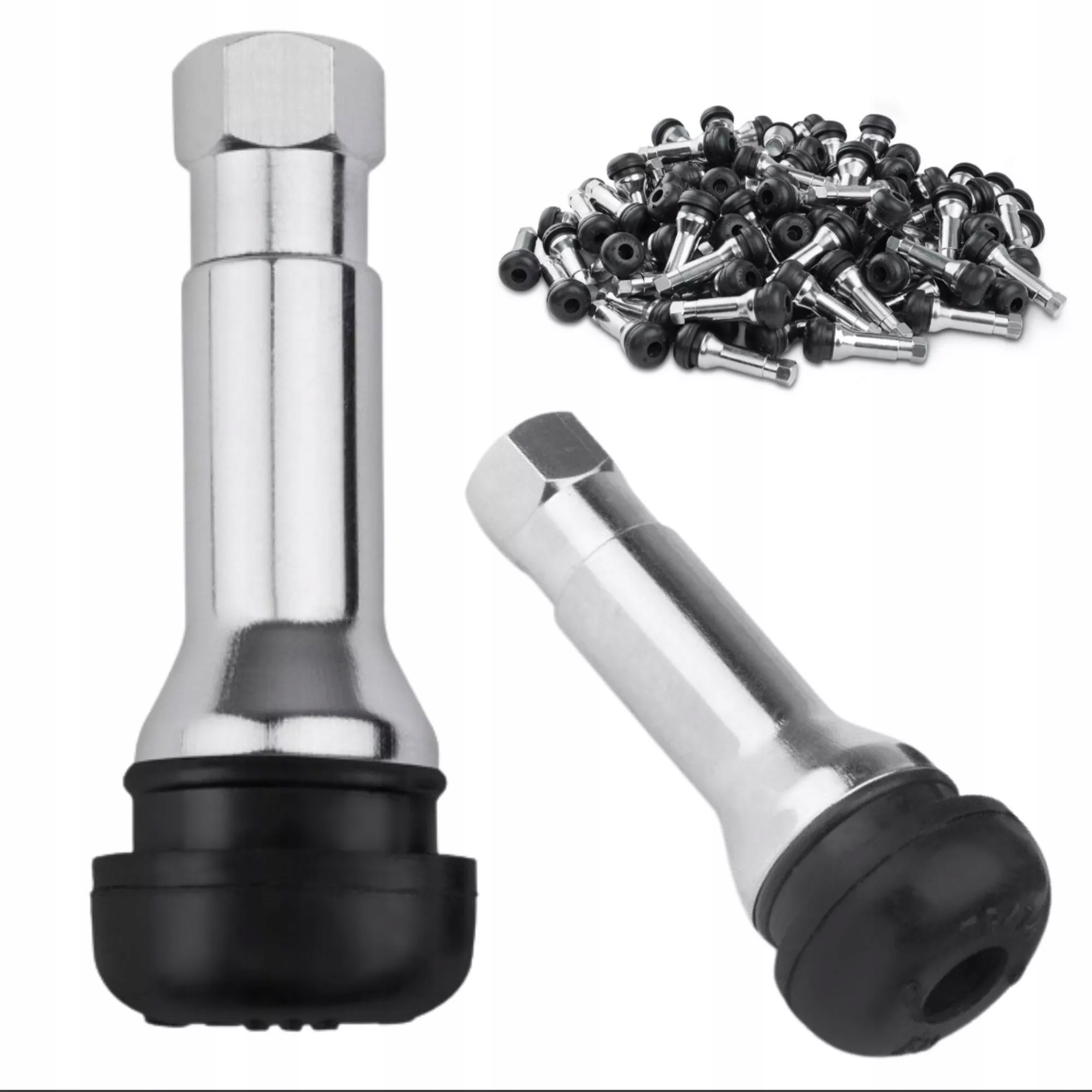 Ventil TR414 chromovaný bezdušový ventil pro kola automobilů 100 kusů