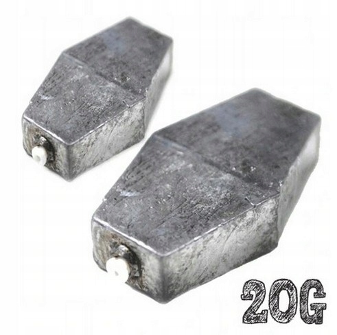 Ołów Ciężarek Przelotowy Płaski gruntowy 20 g x 2