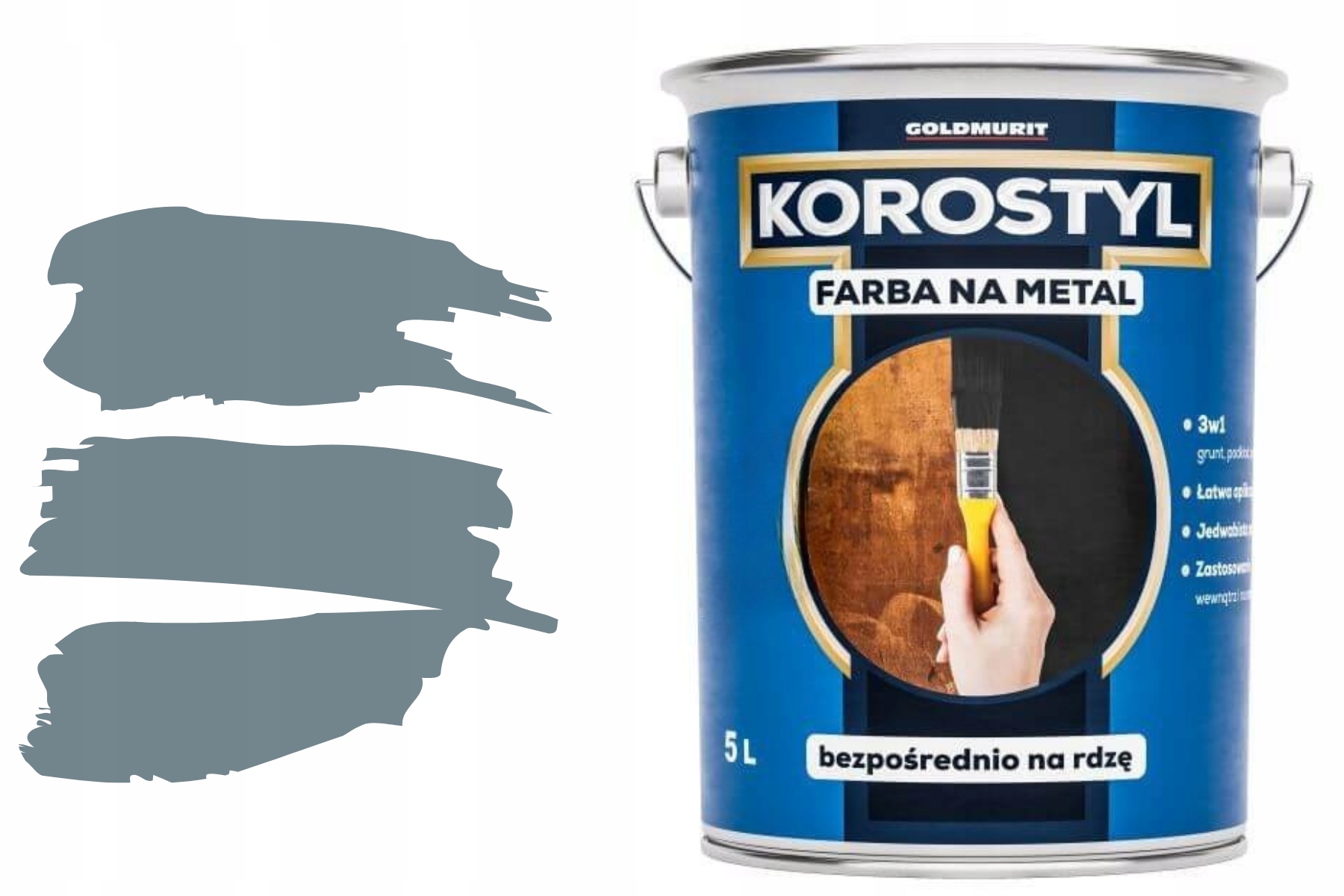 Farba do Metalu Antracyt Ochronna na Rdzę Wydajna Długotrwała 5L Goldmurit