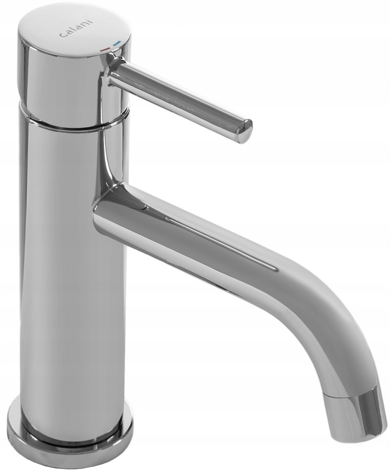 BATERIA UMYWALKOWA KRAN SREBRNA POŁYSK NISKA NEXOS CHROM CALANI