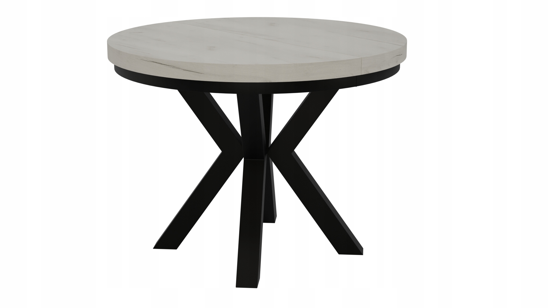 STÓŁ OKRĄGŁY ROZKŁADANY NOGA METAL SALON KUCHNIA 90cm+2x50cm Wysokość mebla 76 cm