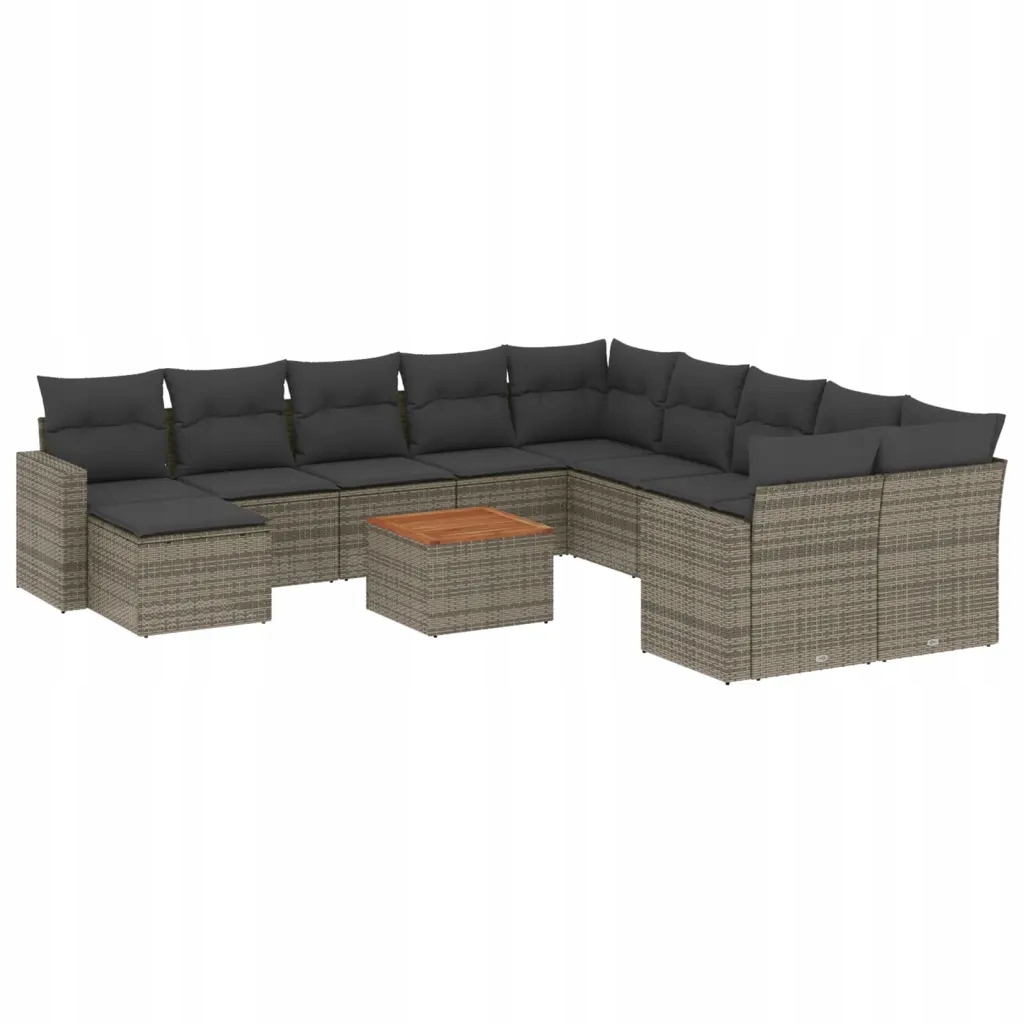 Modulární zahradní nábytek set šedý Pe ratan 62 x 62 x 69 cm