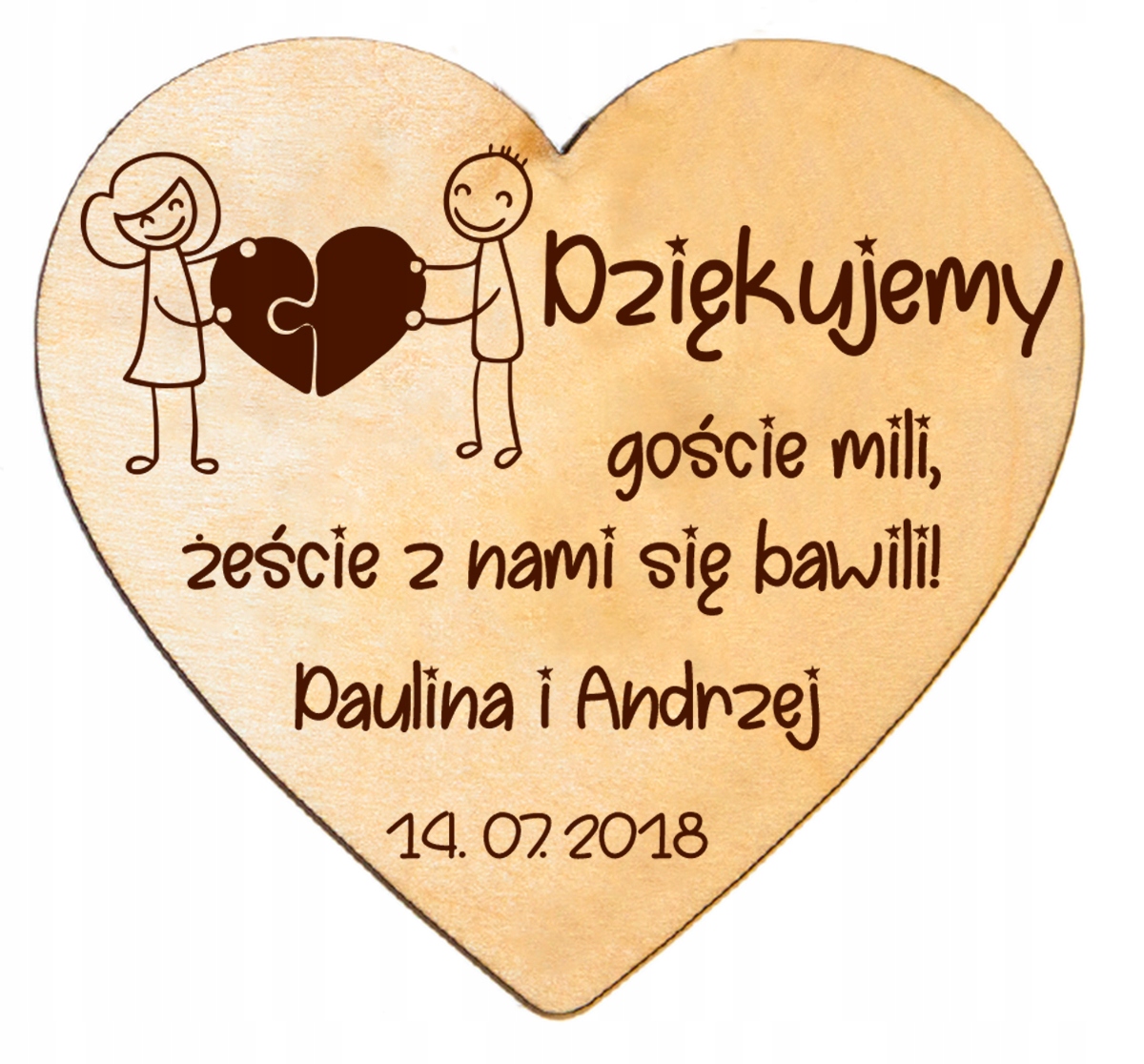 MAGNES podziękowanie ślub ślubne wesele dla gości