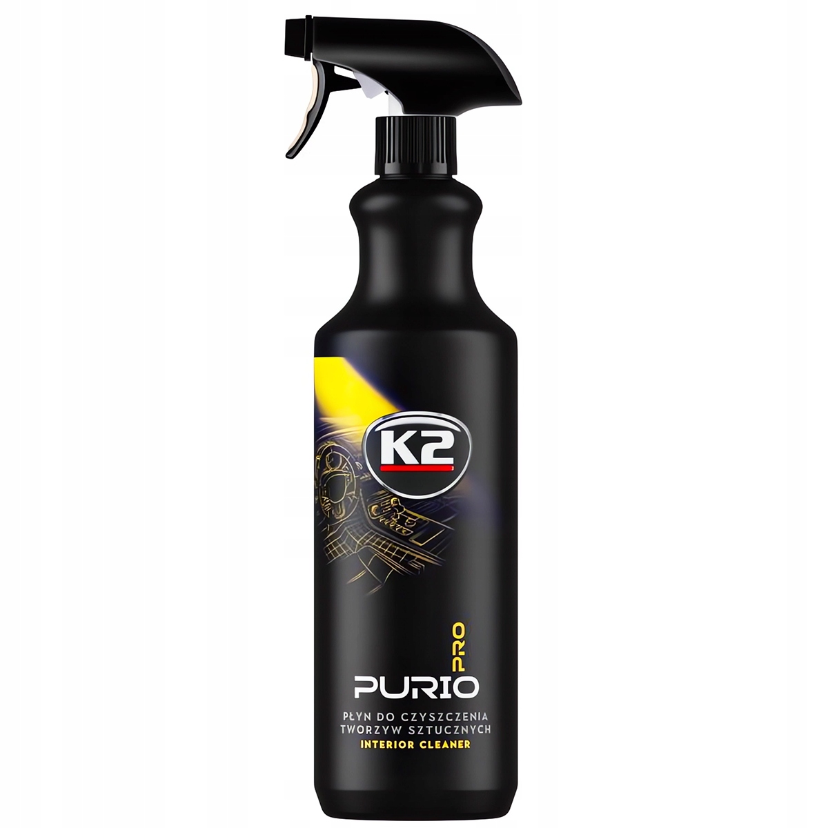 K2 PURIO +SATINA PRO PŁYN DRESSING DO CZYSZCZENIA KOKPITU PLASTIKÓW WNĘTRZA Pojemność opakowania 1000 ml