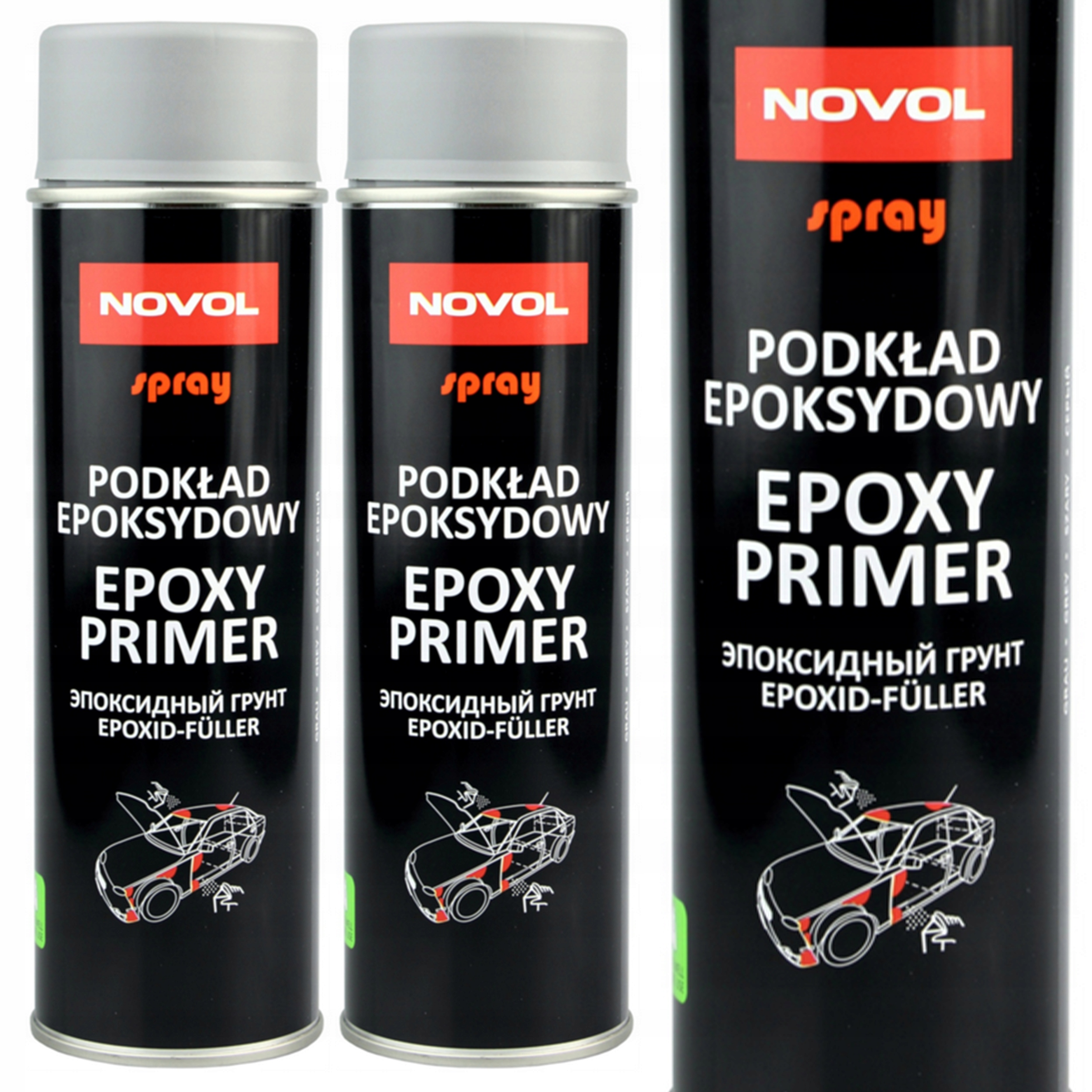 2x Podkład epoksydowy Szary spray Novol Epoxy Primer 500ml