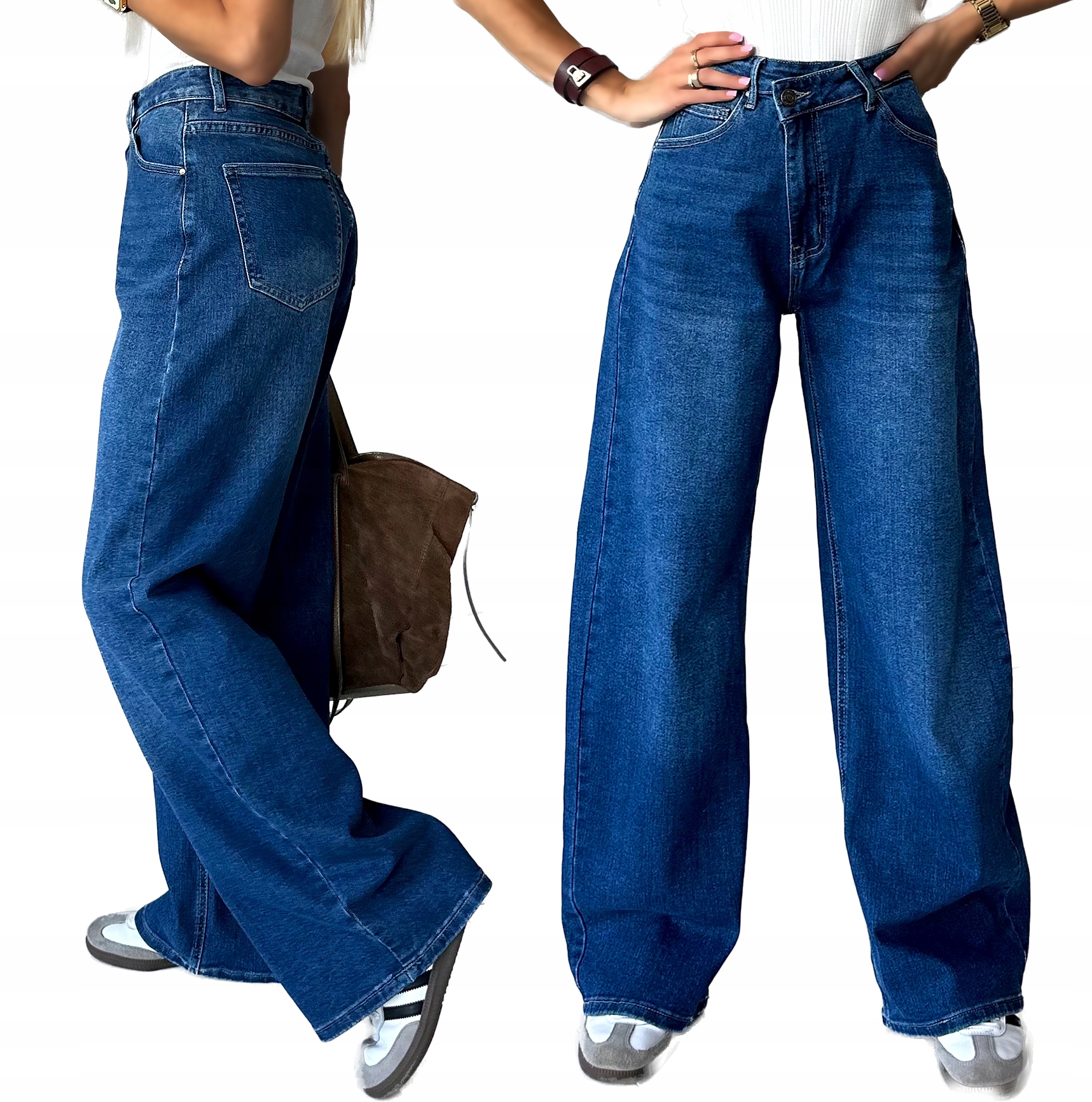 Mramorované džíny Balloon střihu XL KW55