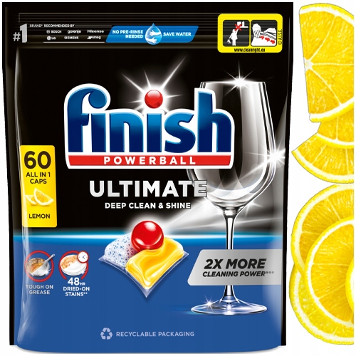 Kapsle Do Myčky Finish Ultimate All In One Tablety Citron 60 kusů