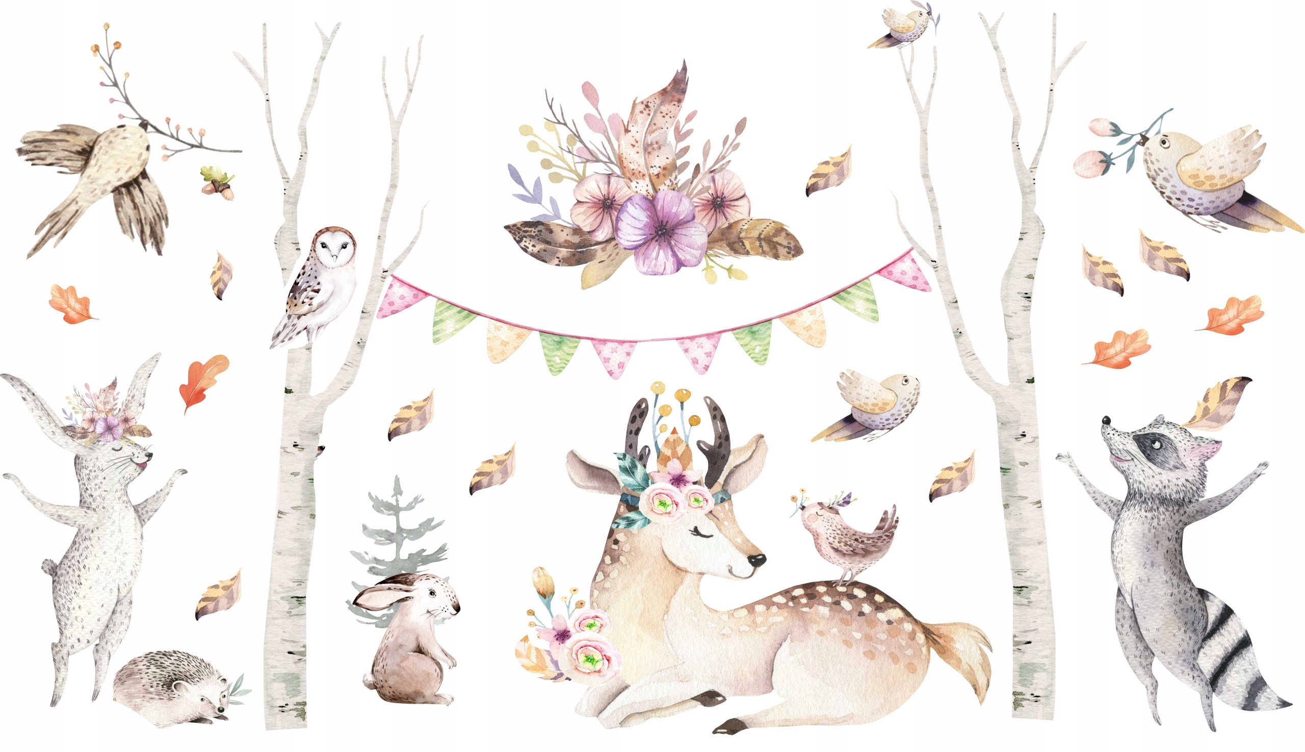 

Naklejki na ścianę Las Zwierzątka Sarenka Boho XL