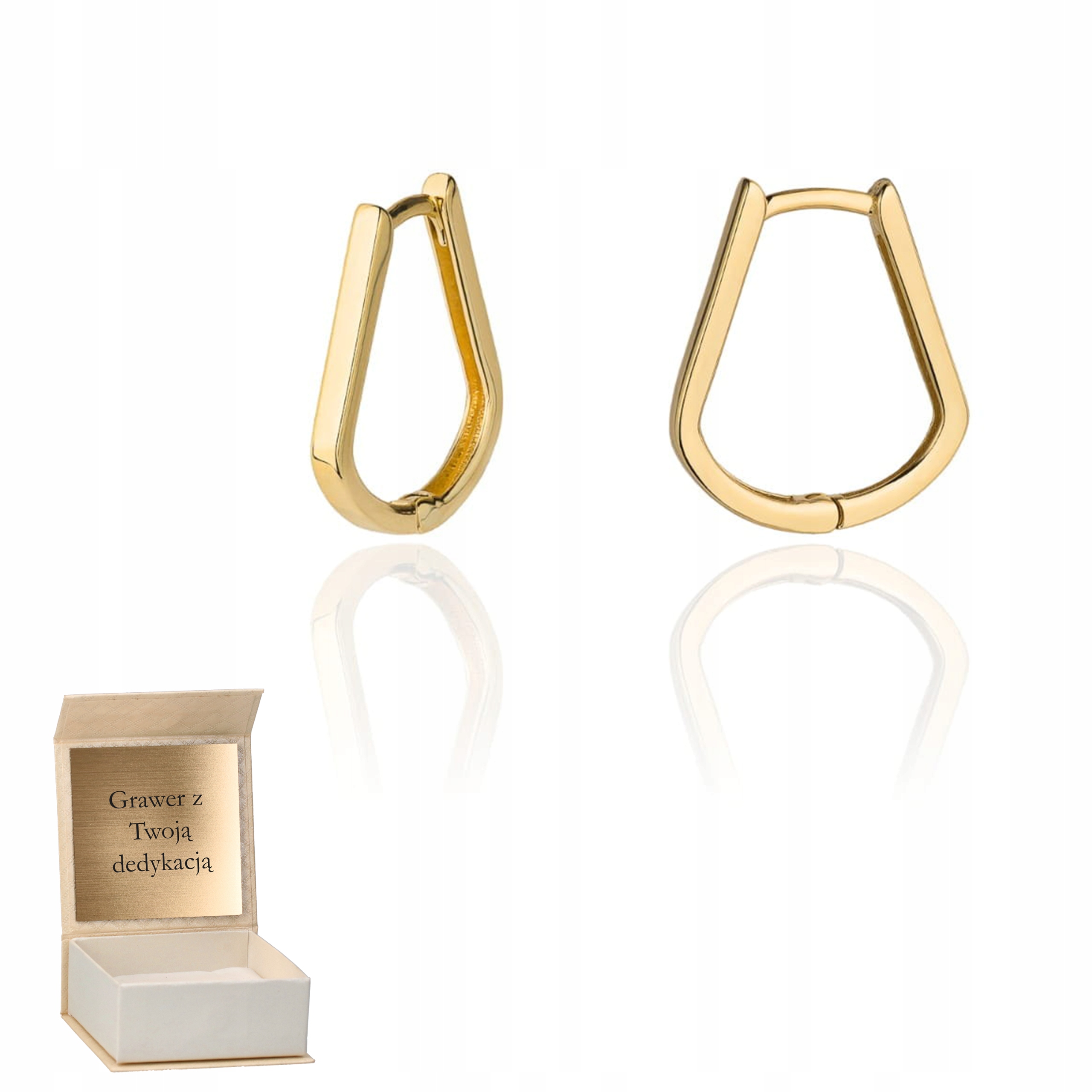 Zlaté náušnice Zaoblené na anglickém zapínání zlato ryzost 585 Gravírování