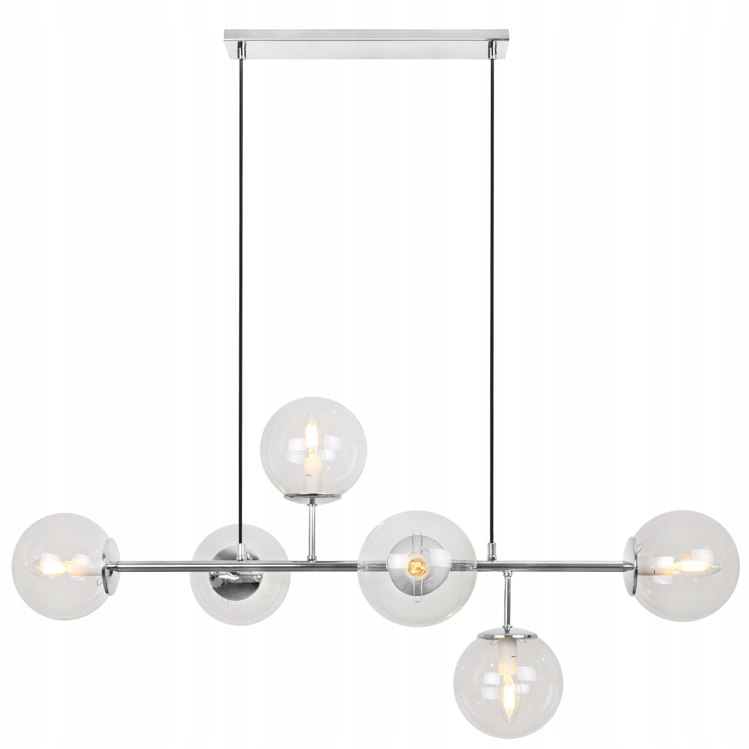 Závesná Stropná Lampa Luster Sklenené Bezfarebné Gule Loft Nad Stôl Ostrov