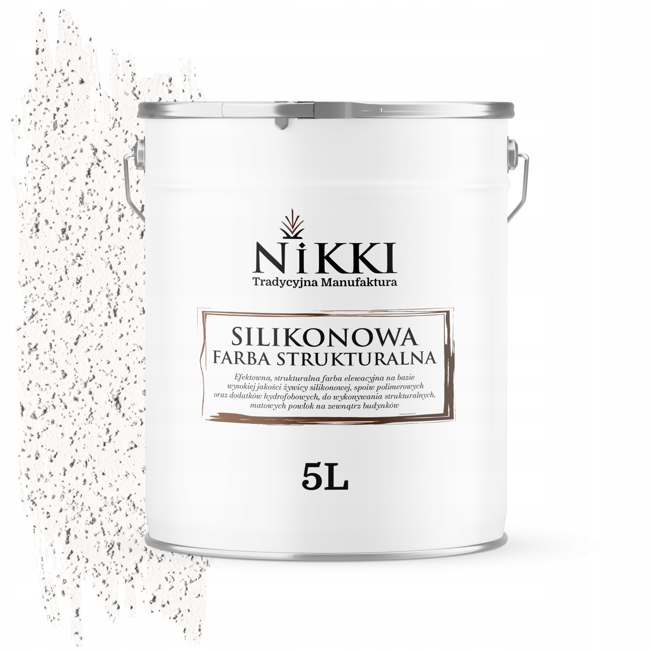 Fasádna štruktúrovaná silikónová fasádna farba 5L Biela teplá F101 Uv