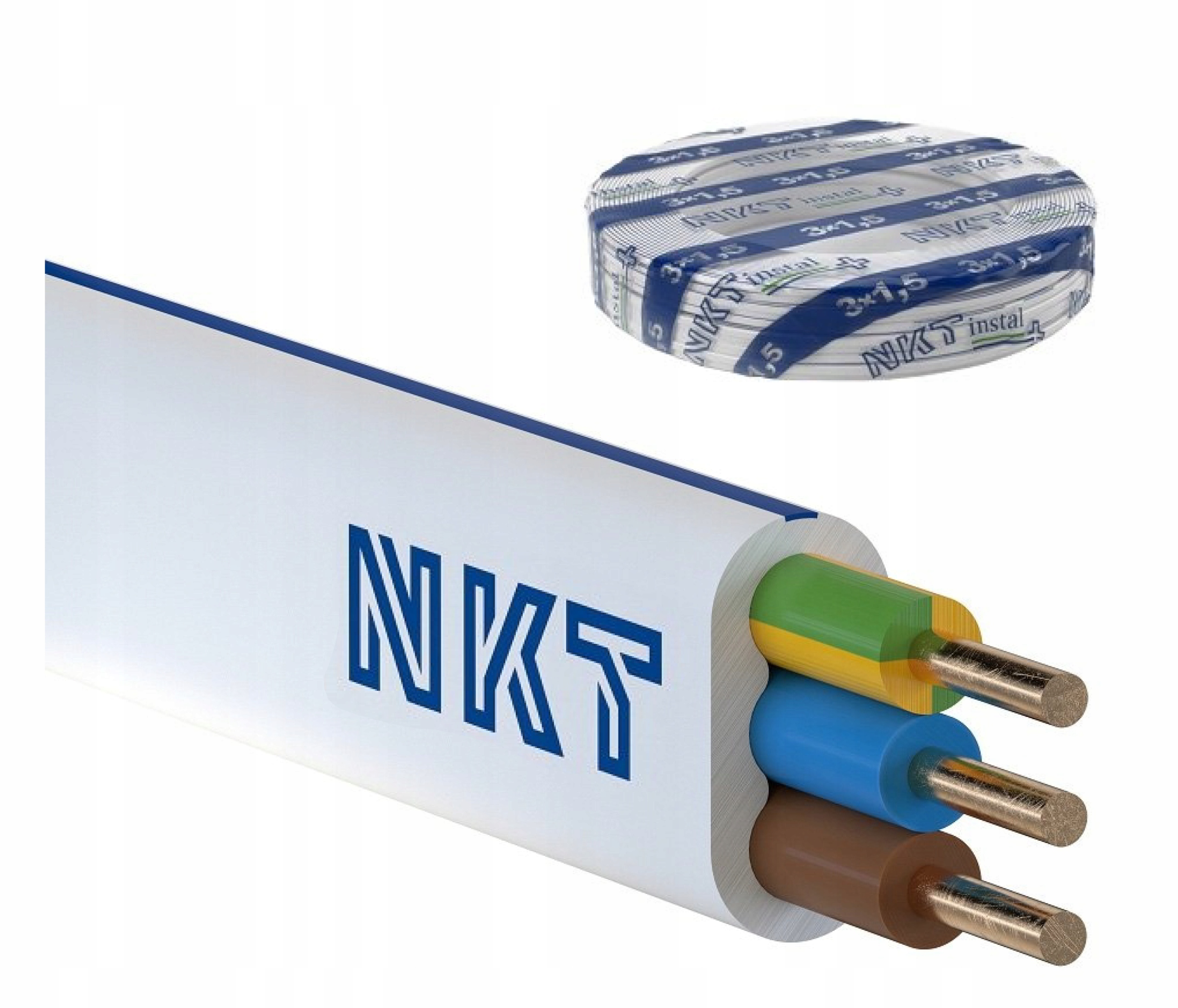 

Przewód płaski YDYp 3x1.5 750V 1MB Nkt