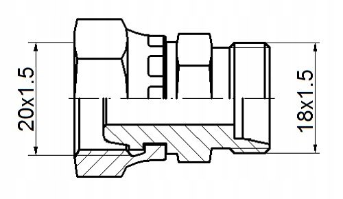 ZŁĄCZE PROSTE AB M20x1.5-M18x1.5 HYDROLIDER Marka maszyny Atlas Bobcat Bomag Case Caterpillar Doosan Fadroma Hitachi Hyundai JCB John Deere Komatsu Kubota Liebherr New Holland O&K Terex Volvo Wacker Yanmar Zeppelin
