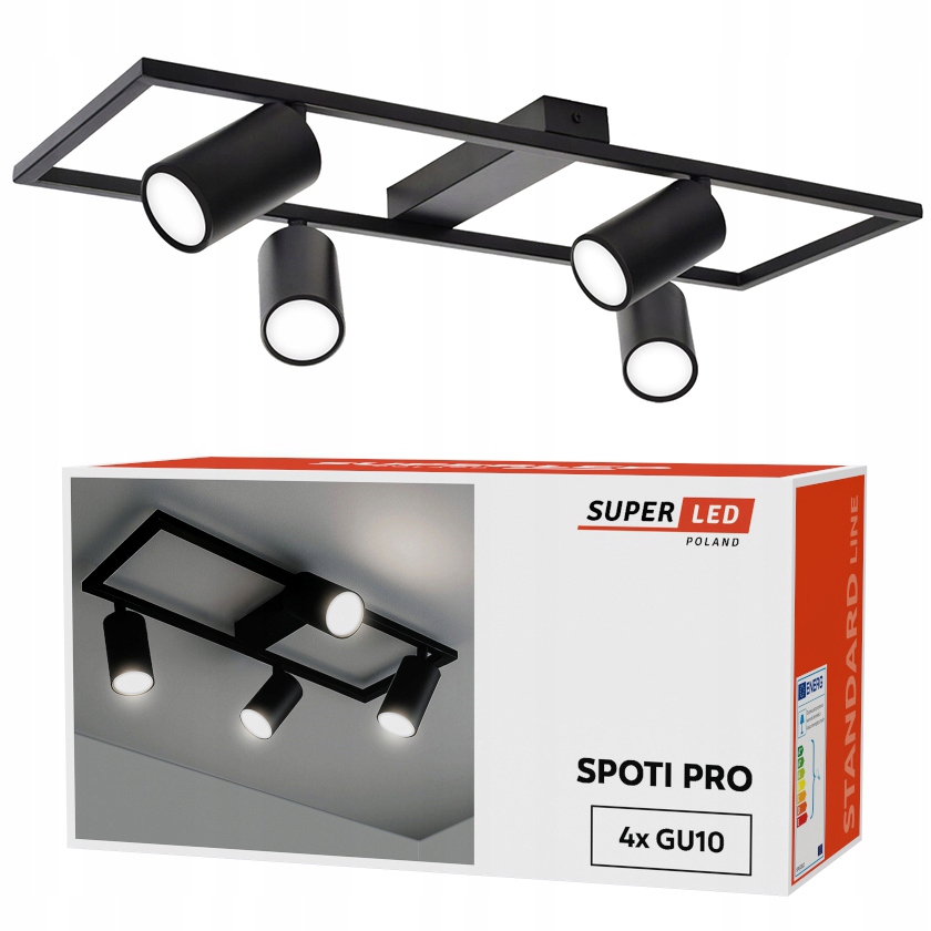 Lampa Sufitowa Oprawa natynkowa 4x GU10 Spot Ruchoma Kinkiet Reflektor