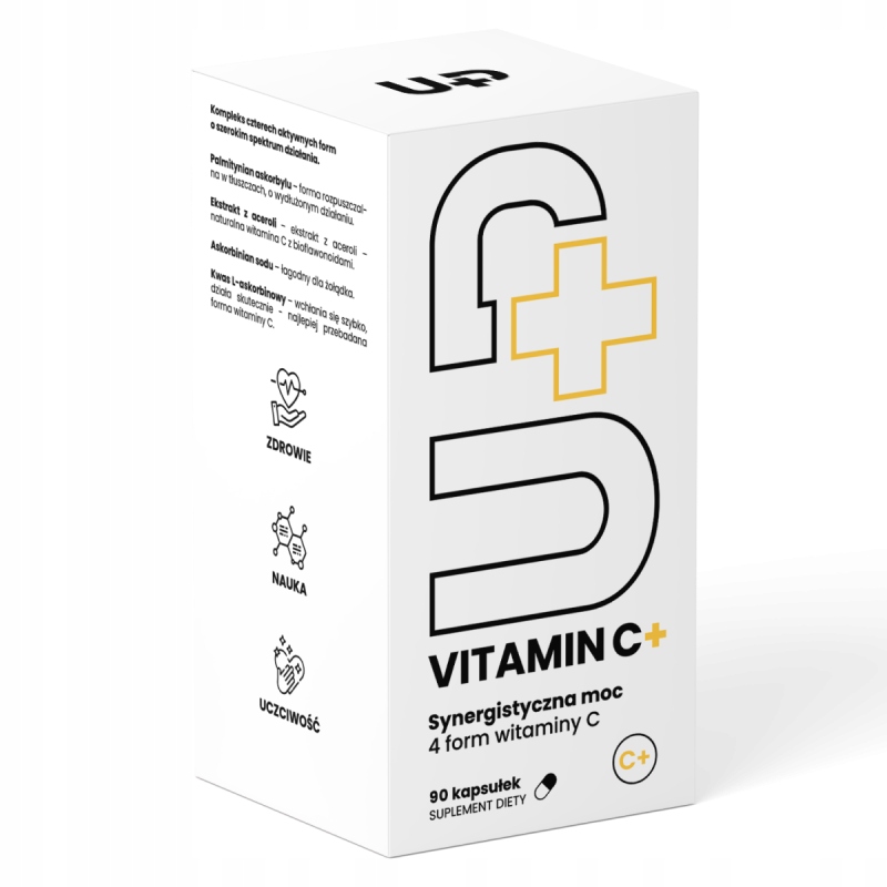 Up Health Pharma VITAMIN C+ 90 kaps WITAMINA C KWAS ASKORBINOWY ODPORNOŚĆ