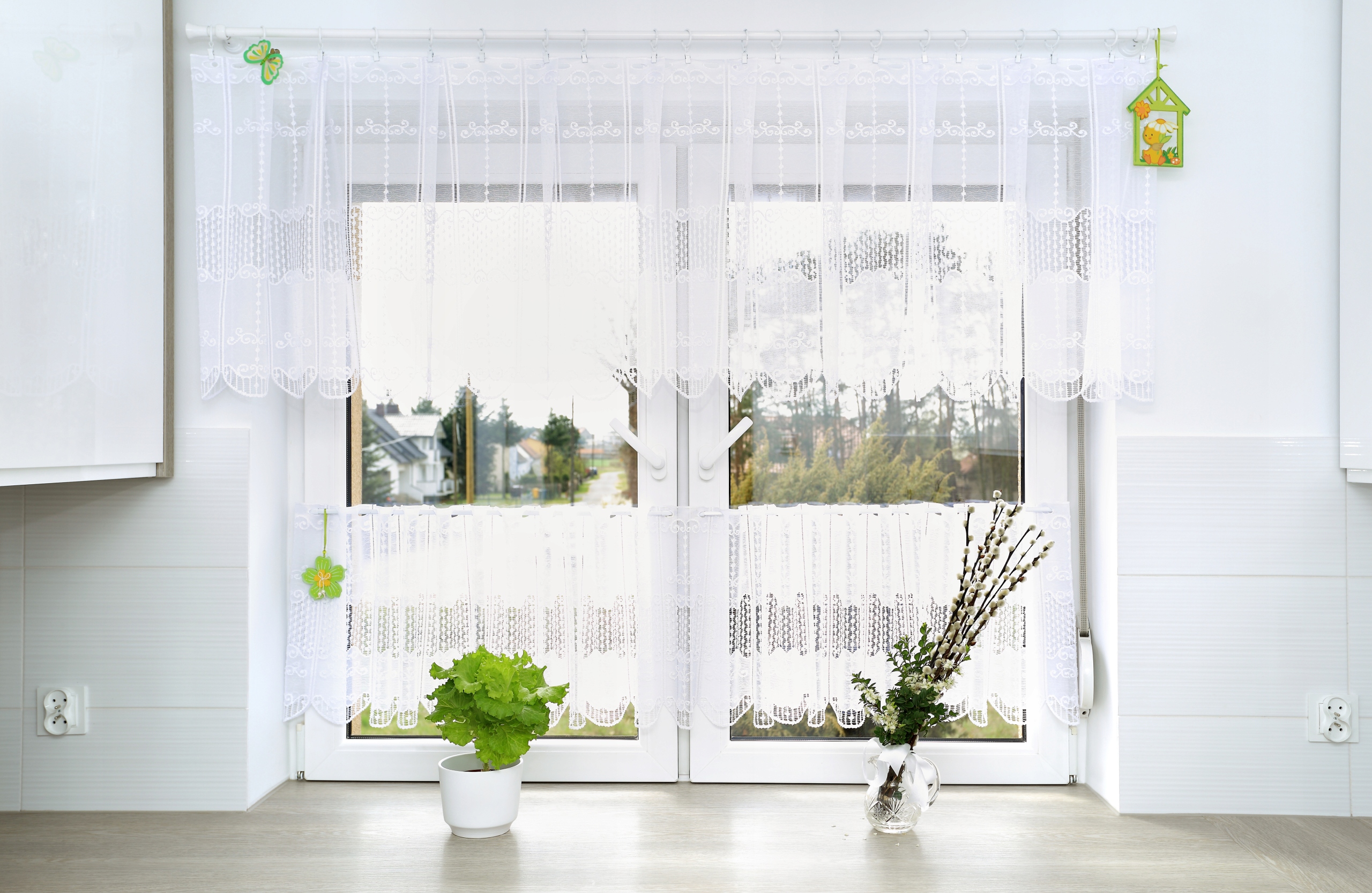 Zazdrostka zazdrostki do kuchni mini karnisz 80 cm Kolor biały