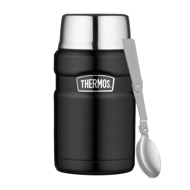 Termos na jedzenie z łyżką THERMOS czarnymat 0,71l