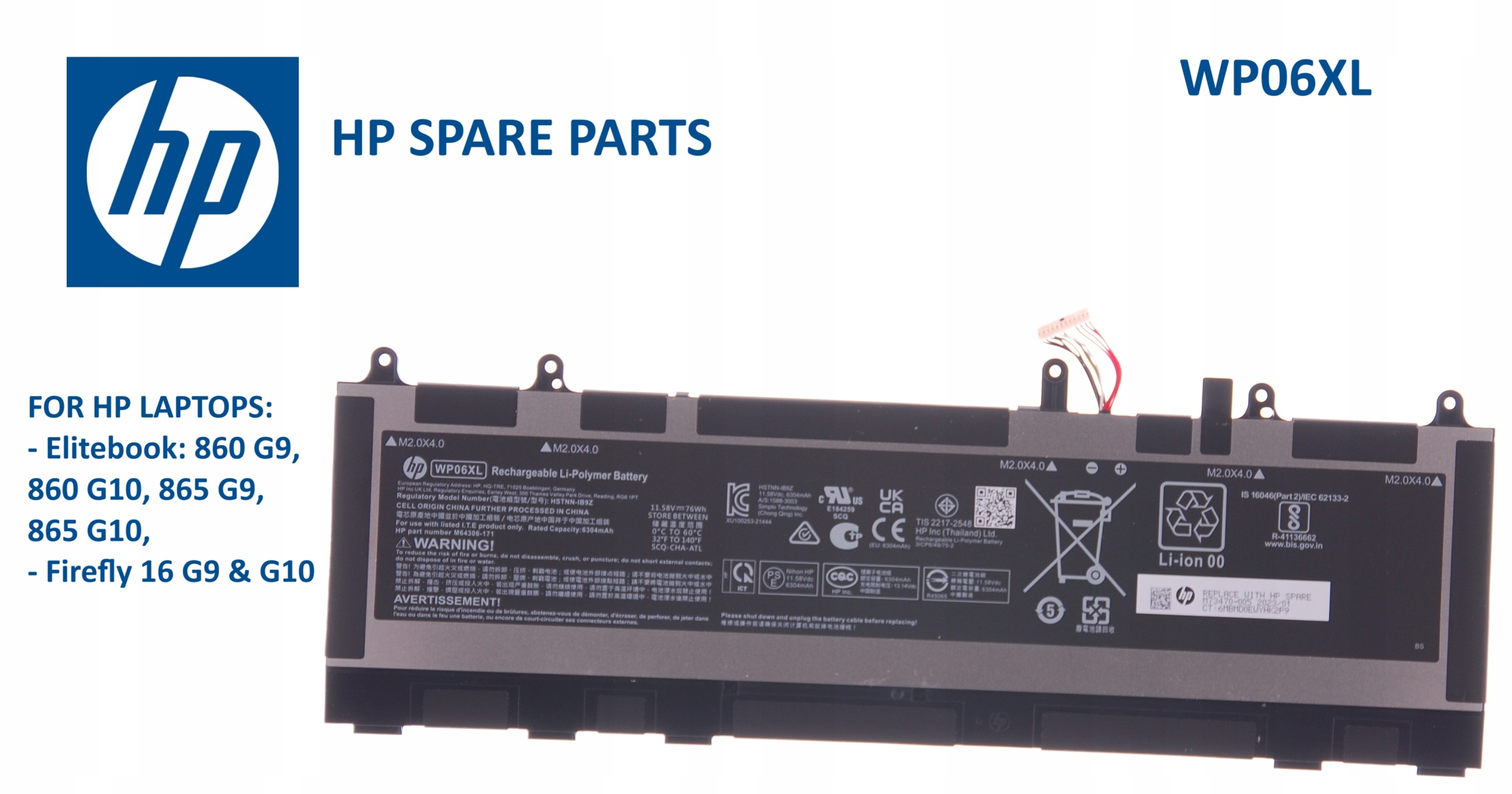 Batéria pre notebooky Hp WP06XL EliteBook 860 G9 G10 865 G9 G10 Firefly 16 G9