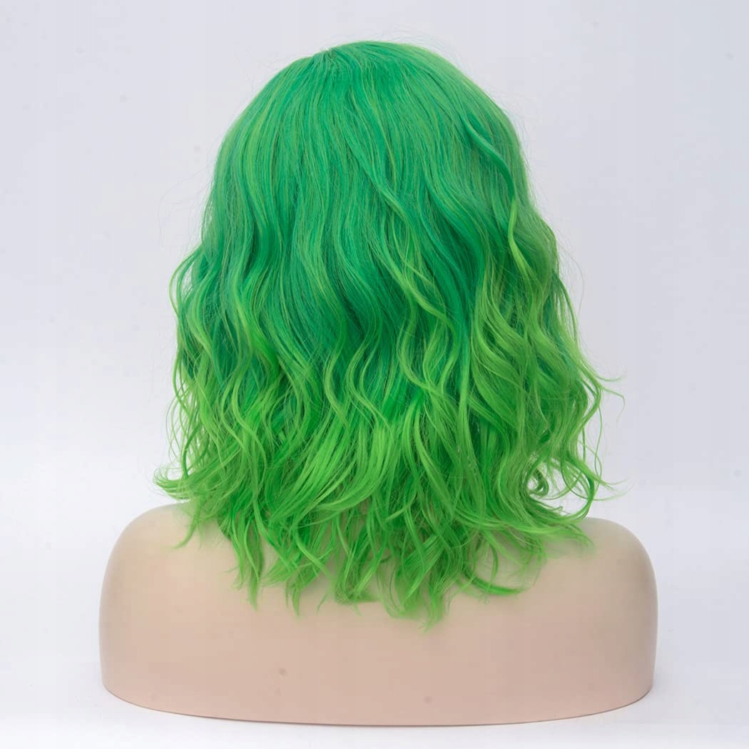 2x Paruka Bob Krátká Kudrnatá Ombre Zelená Cosplay Párty Atayou