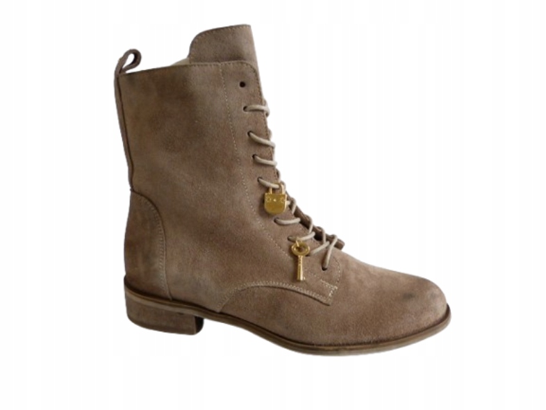 béžové dámské boty workery kožené elegantní dámské boty Carinii 37