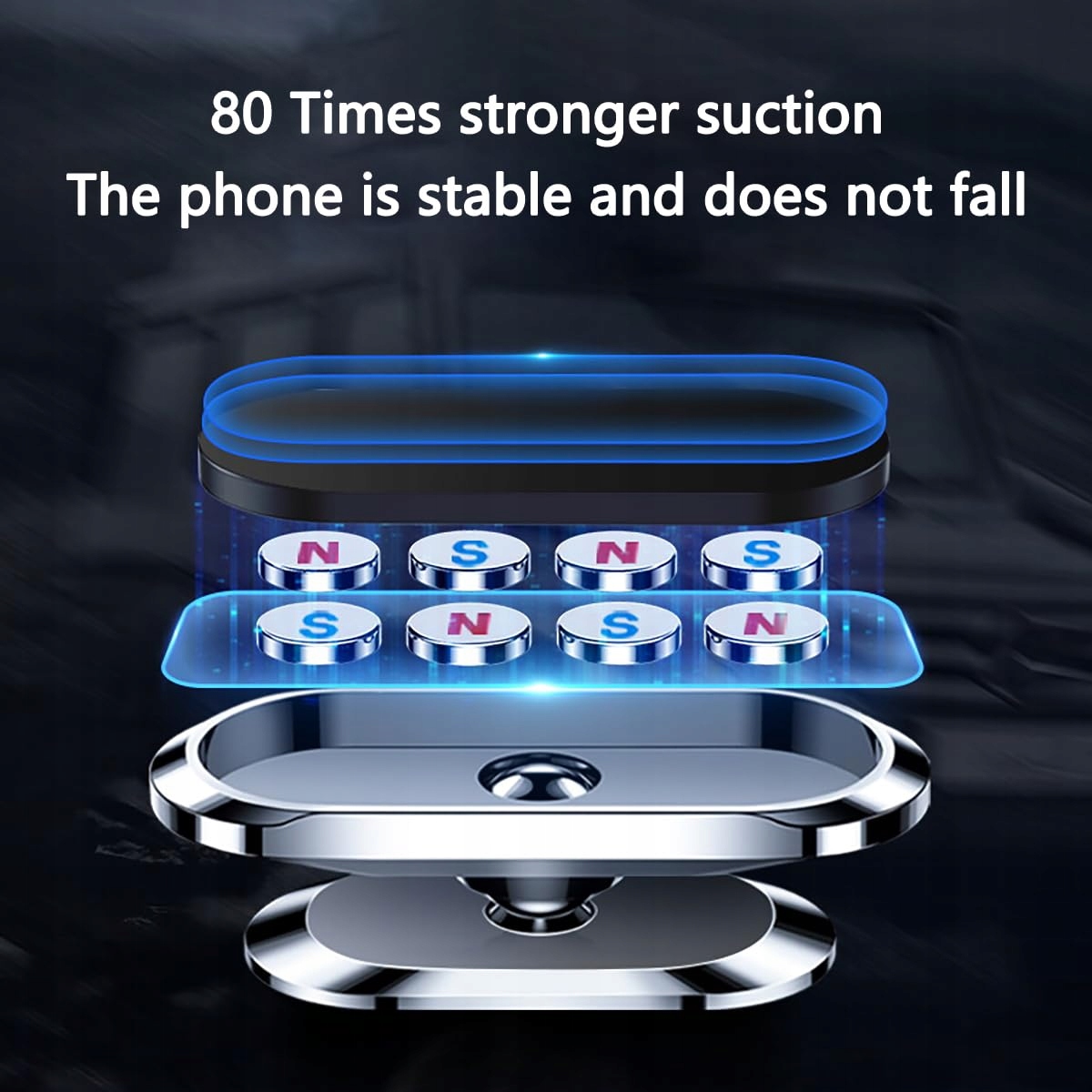MAGNETIC 360 STOPNIOWY UCHWYT SAMOCHODOWY UNIWERSALNY NA TELEFON SMARTFON — miniatura 4