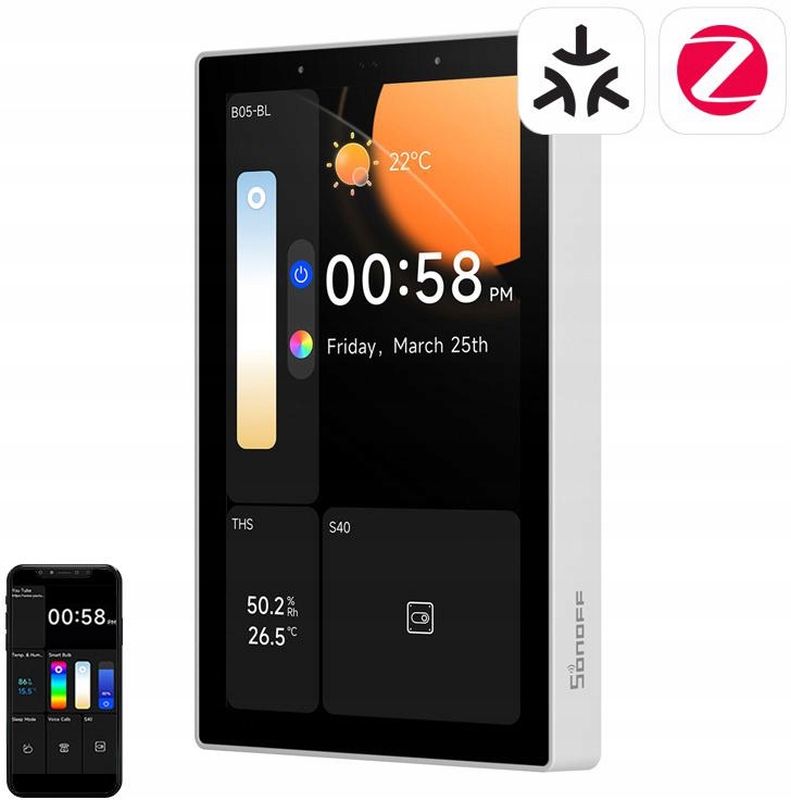 Ovládací panel WiFi/Bluetooth/ZigBee Matter Sonoff NSPanel Pro 120 (biely)