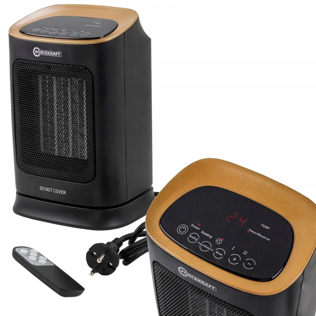 Termoventilátorový ohřívač, keramické topné těleso 1800W 2-RYCHLOSTNÍ dálkové ovládání