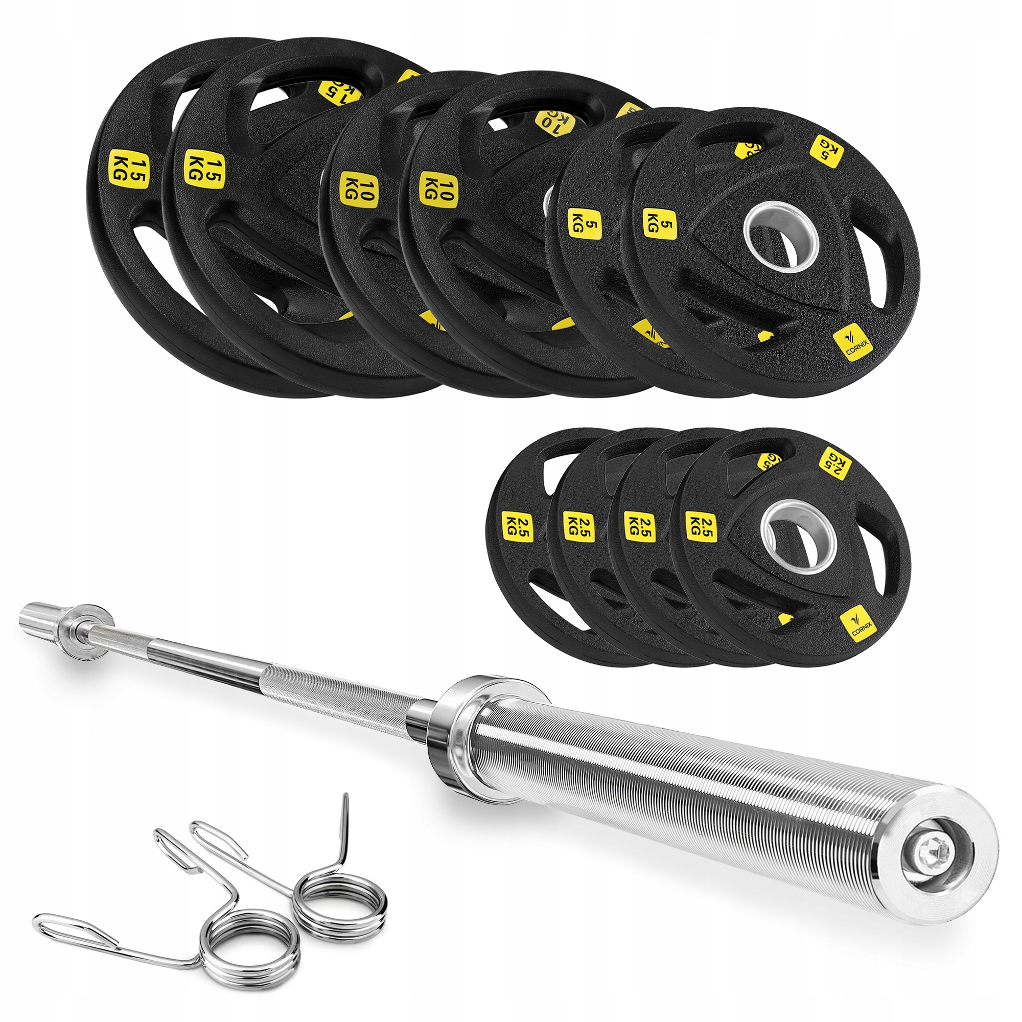 Sztanga Olimpijska Cornix 85 Kg 220 CM Gryf Prosty 50 MM Zestaw Obciążeń