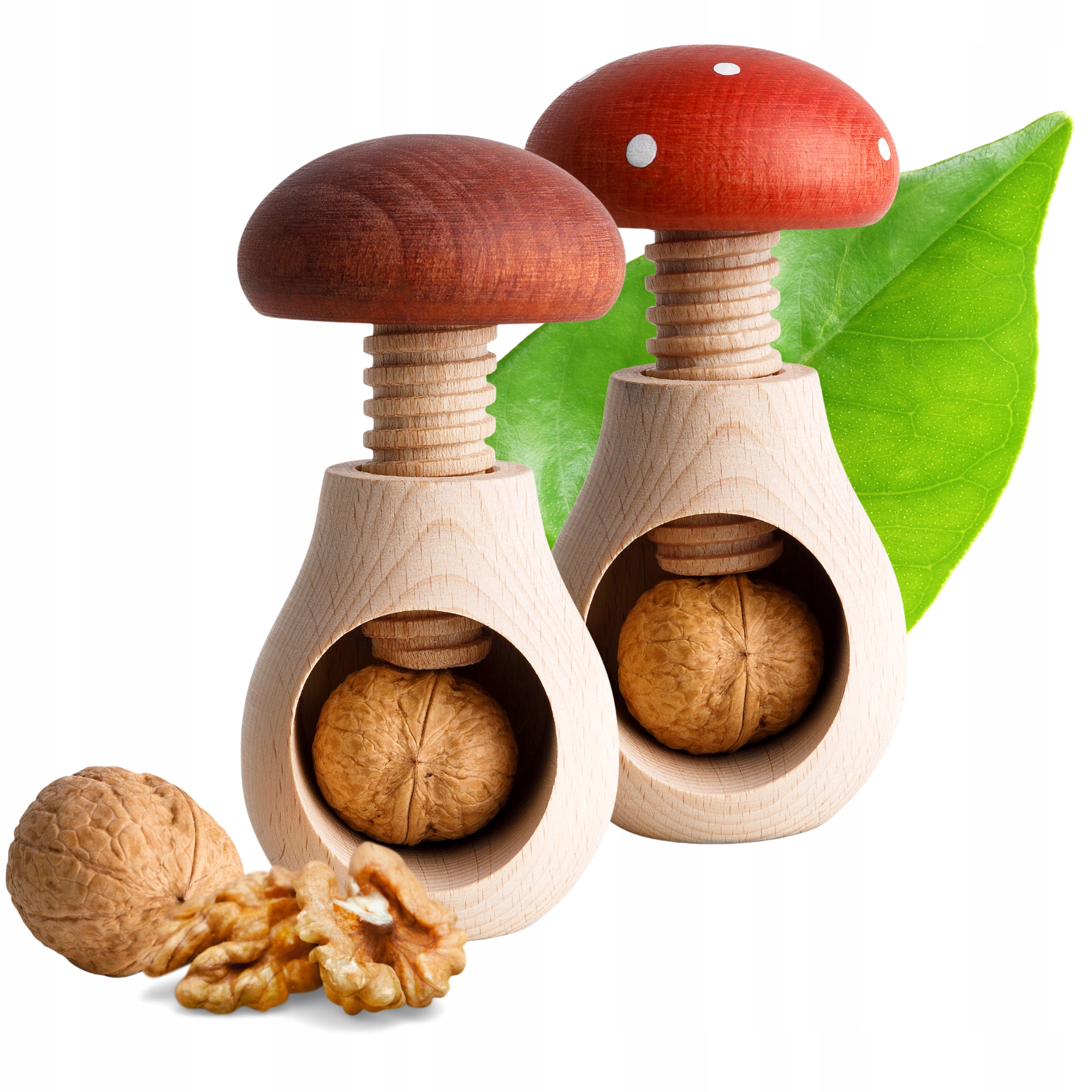 Louskáček na ořechy, ruční dřevěná houba, sada 2ks