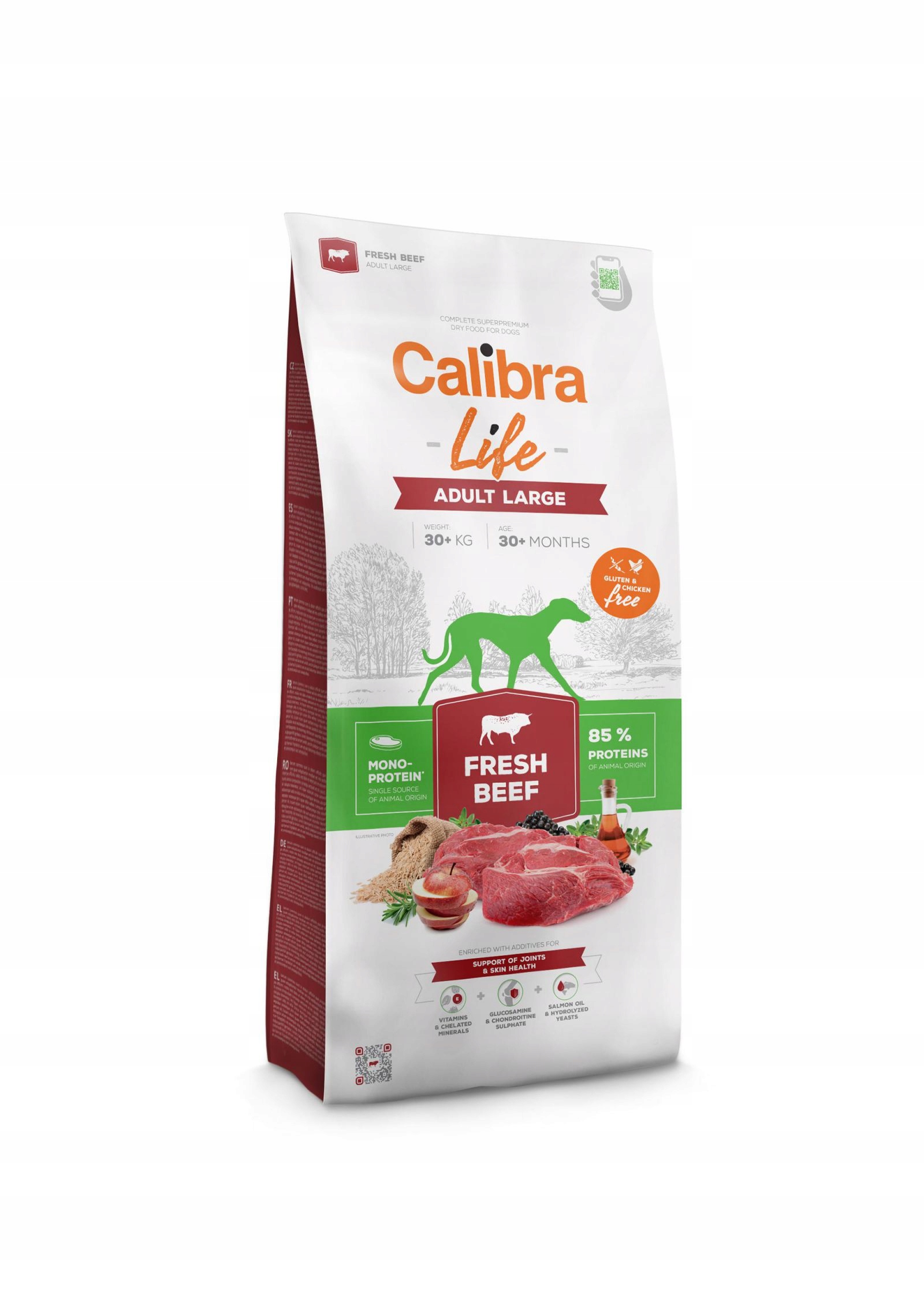 Levně Calibra Dog Life Adult Large Fresh Beef 12 Kg Krmivo pro dospělé psy velkých plemen s čerstvým hovězím masem 12 kg (381147)