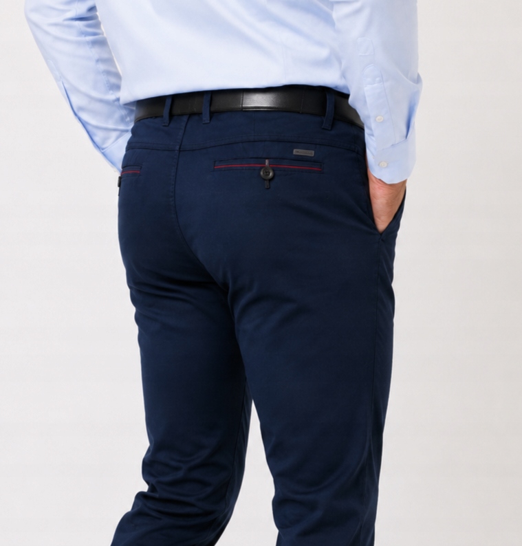 Pánské kalhoty W38 L30 s potiskem, modré, jednoduché nohavice, elegantní