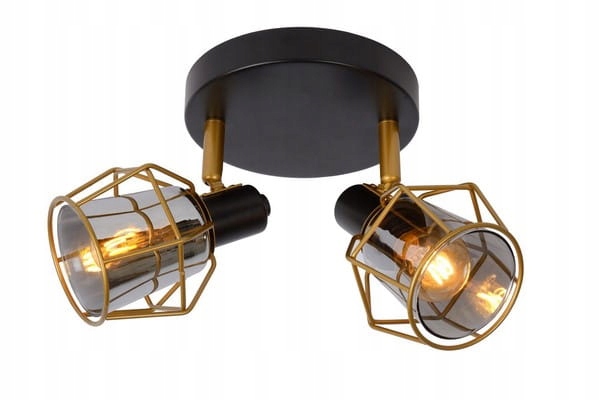 Stropná lampa reflektor Lucide Nila dizajn E14 25W čierno-zlatá Lucide