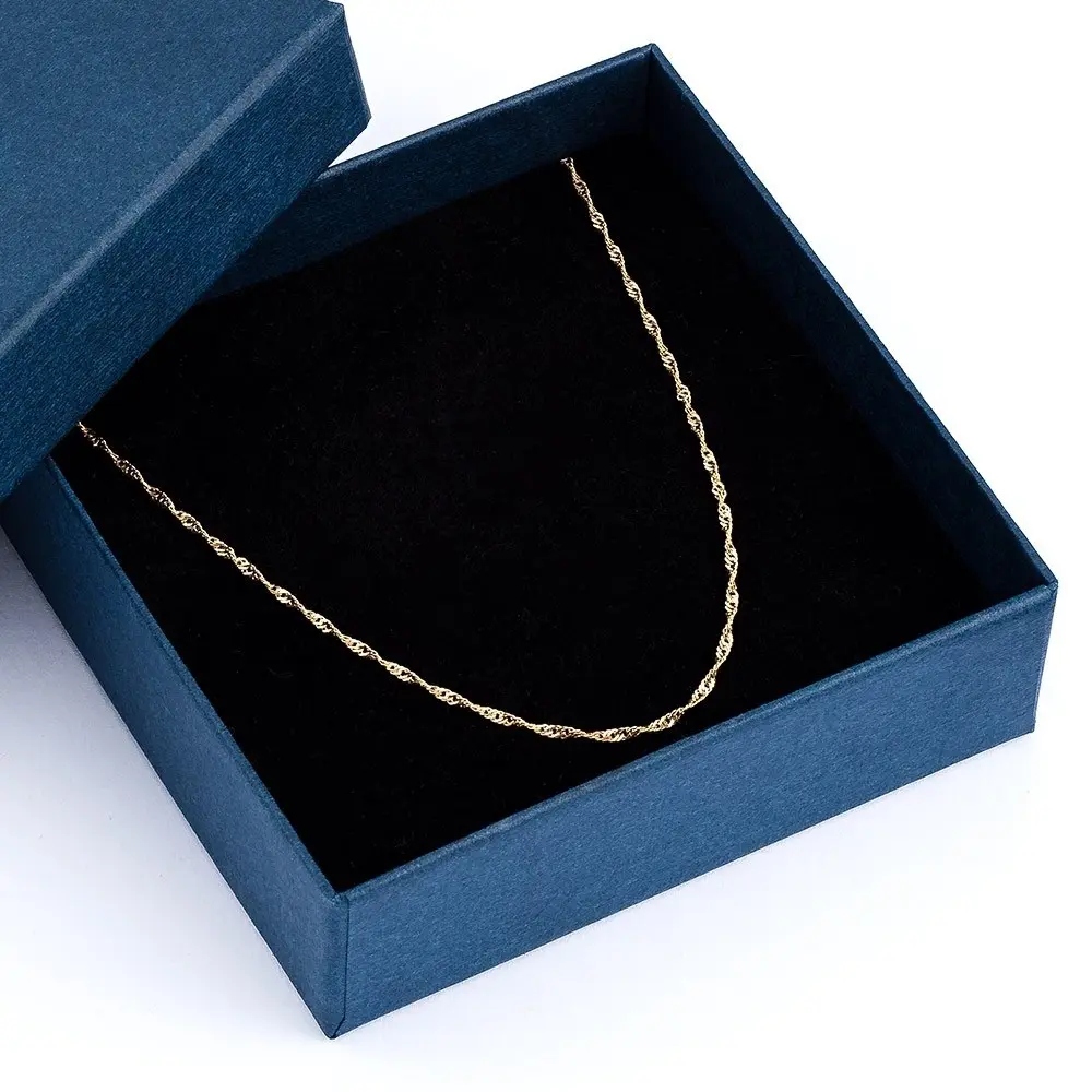 ŁAŃCUSZEK ZŁOTY PEŁNY KRĘCONY SINGAPUR 55CM 585 Cechy brak