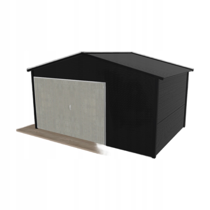 Plechová garáž 4.5 x 3 m jednopolohová, dvouspádová, černá