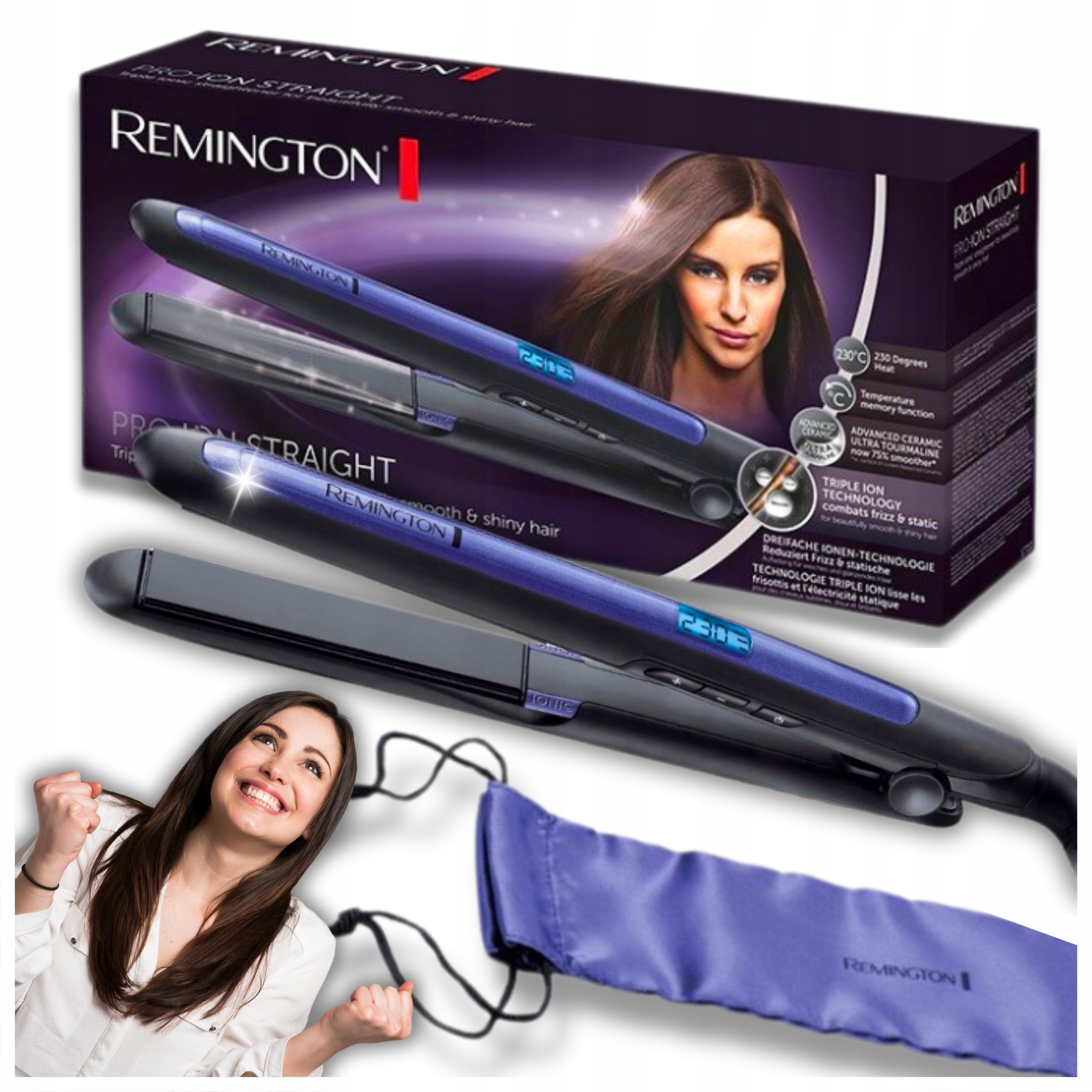 Prostownica Do Włosów Remington Ceramiczna Turmalinowa Jonizacja Etui Mocna