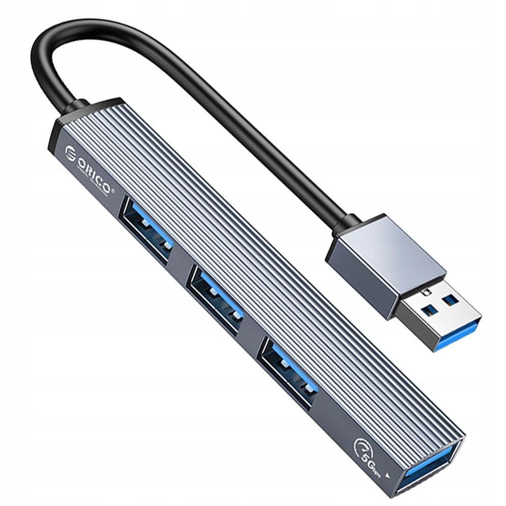 Hub Usb-a Orico AH-A13-GY-EP-HW 1xUSB-A 3.1, 3xUSB-A 2.0, 5Gbps, alu