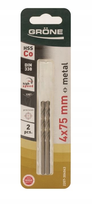 

Wiertło Do Metalu Hss Co 4MM Din 338 OP.2SZT.