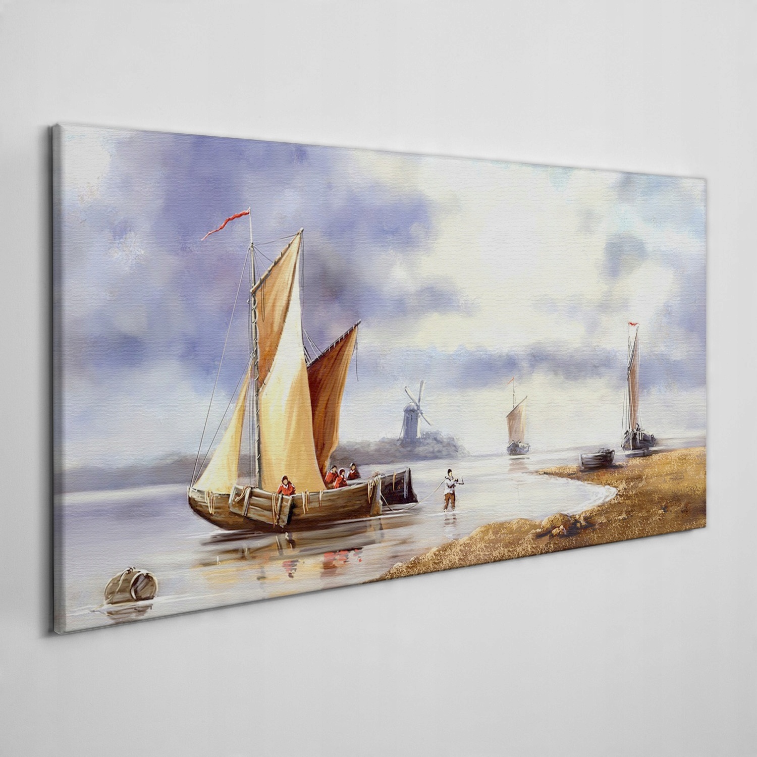

Obraz na płótnie Malarstwo statek rybak 120x60 cm
