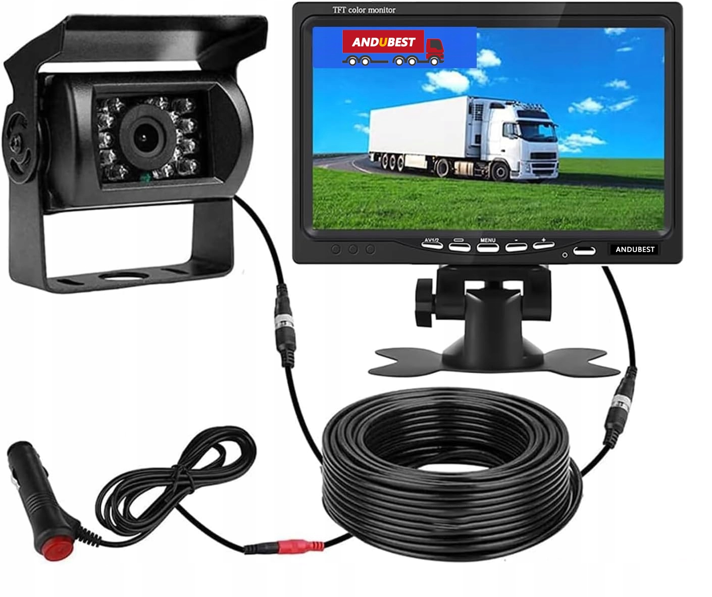 Súprava cúvacej kamery s optikou Sony 1080P a 7" monitorom 12/24V pre Tir, autobus, traktor