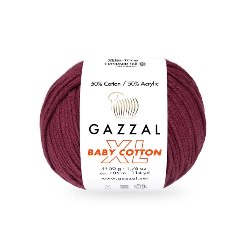 Włóczka Gazzal Baby Cotton XL 3442 wiśnia