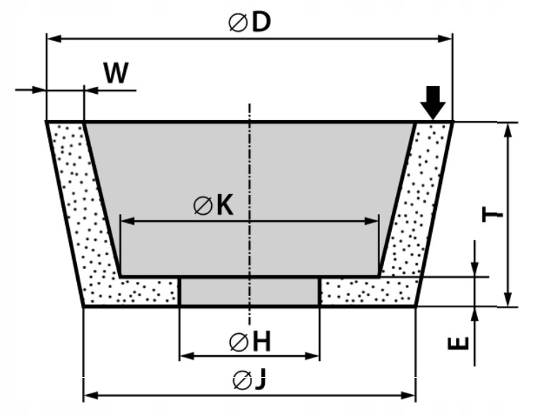 ŚCIERNICA GARNKOWA STOŻKOWA 100x40x20mm BIAŁA 60J Marka Andre