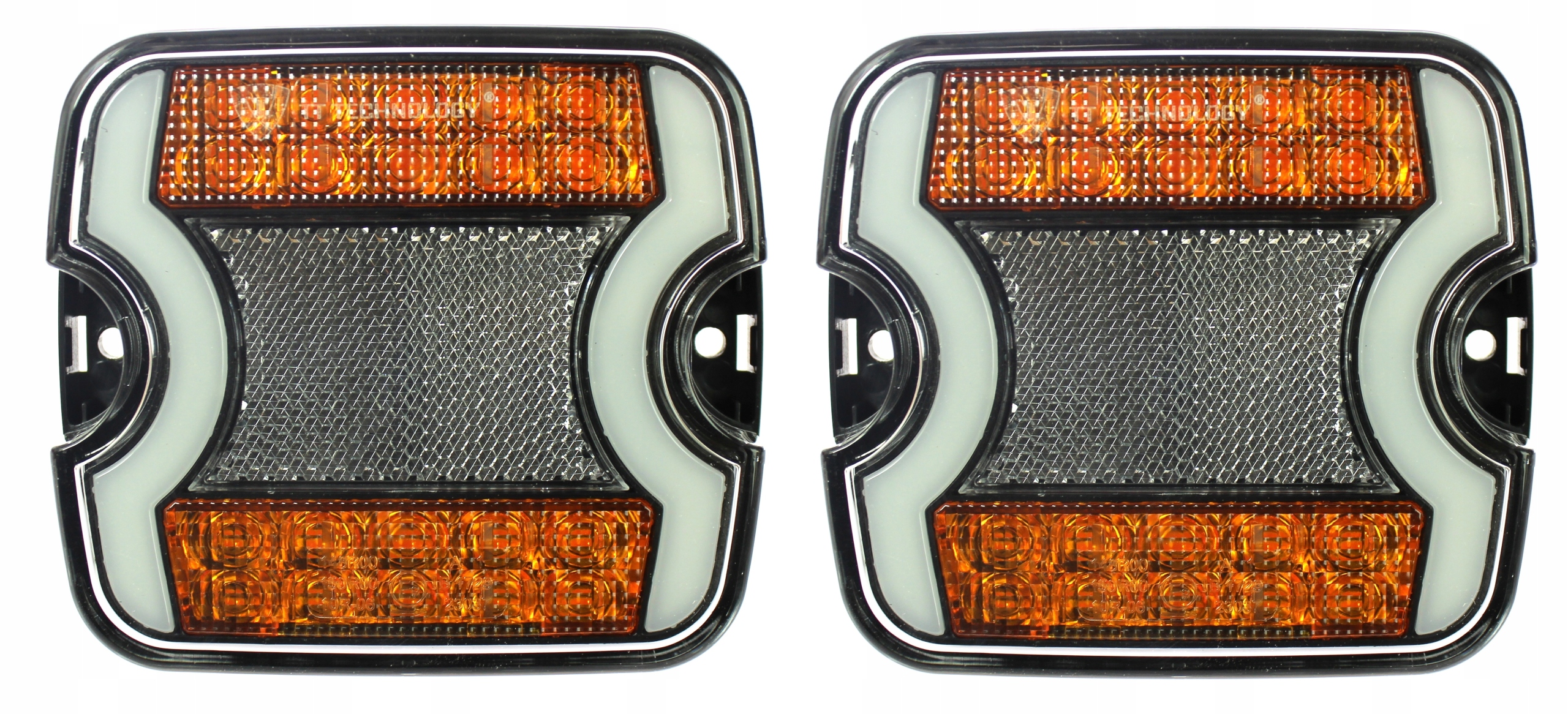 Led Diodové Kombinované Přední Světlo 12-24V, Poloha A Směrovka, Pár