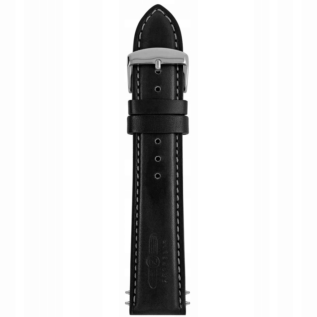 Pasek skórzany Zeppelin do zegarka 22 mm Czarny