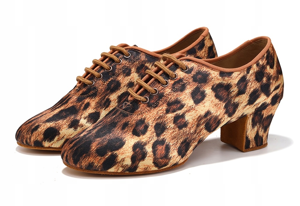 Buty Taneczne Do Tańca Treningowe Praktisy Ćwiczki Satynowe Panterka 4,5cm