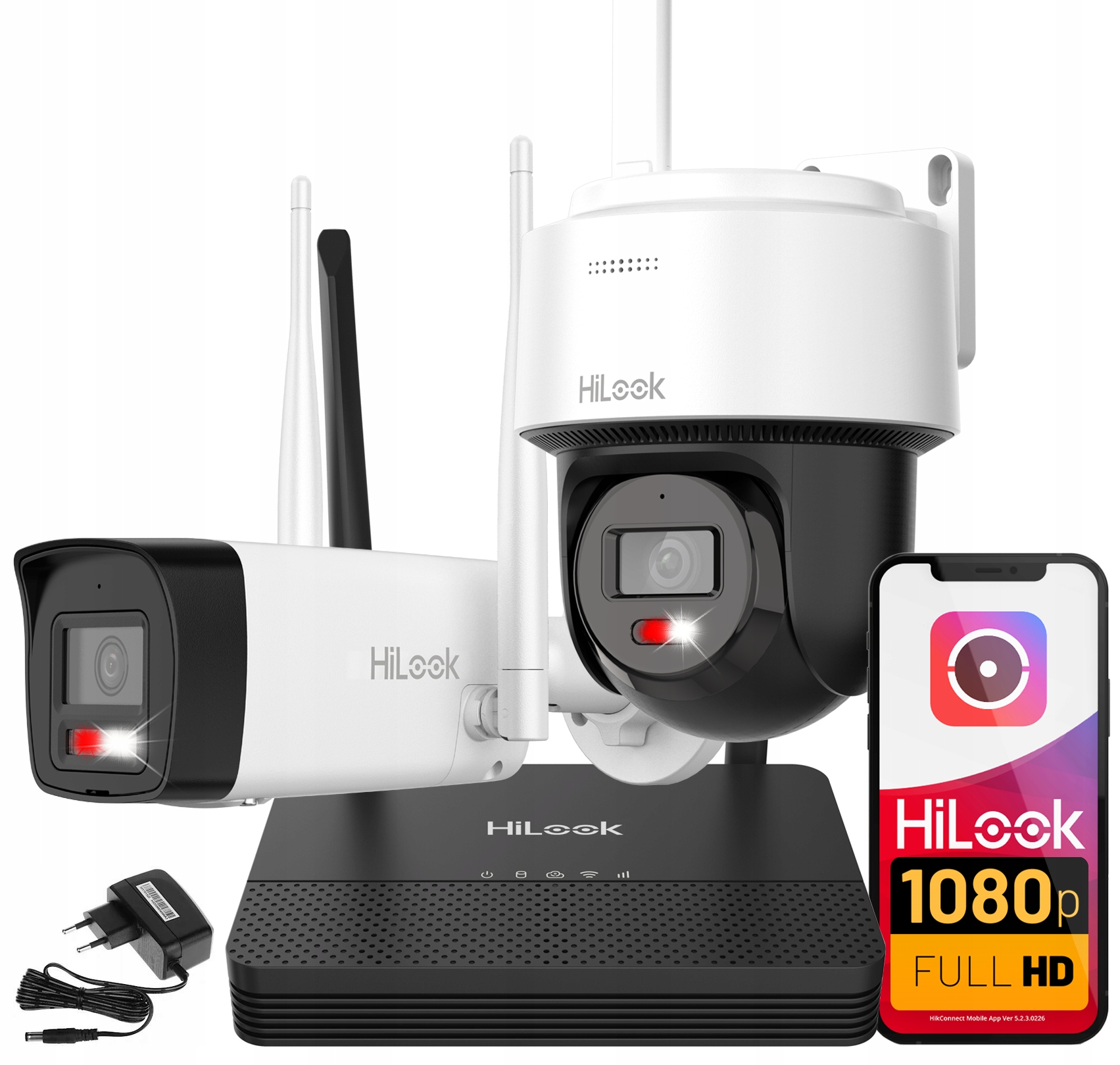 WiFi monitorovací sada Fhd 2 venkovní kamery EasyLink HiLook Hikvision