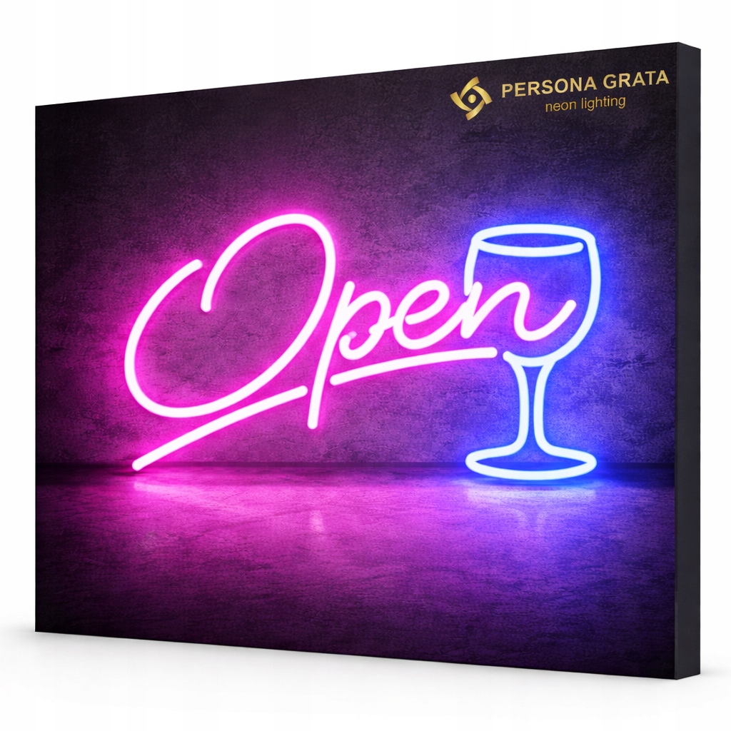 Neon Led Napis Bar Open Lampka na Ścianę Usb Bar Pub