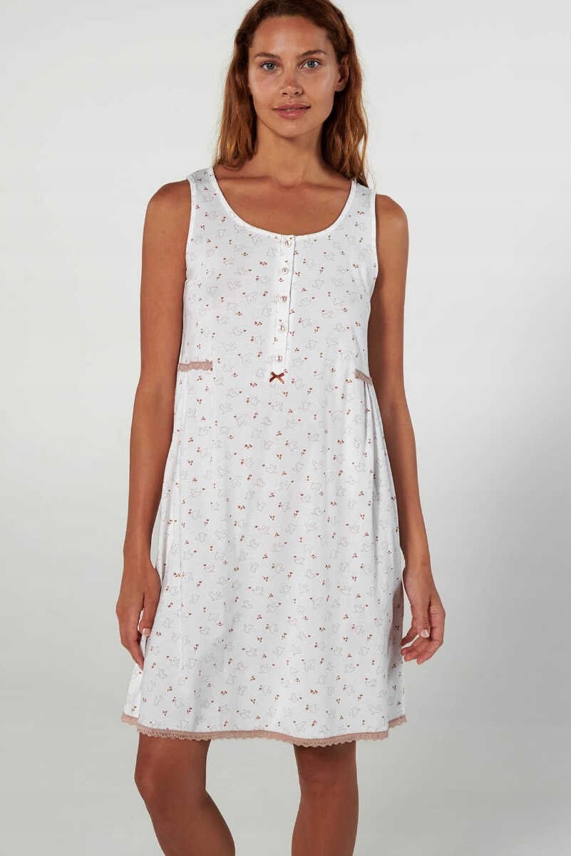 Košile Noční Dámská Široká Ramínko 20385 Ecru 20385 XL