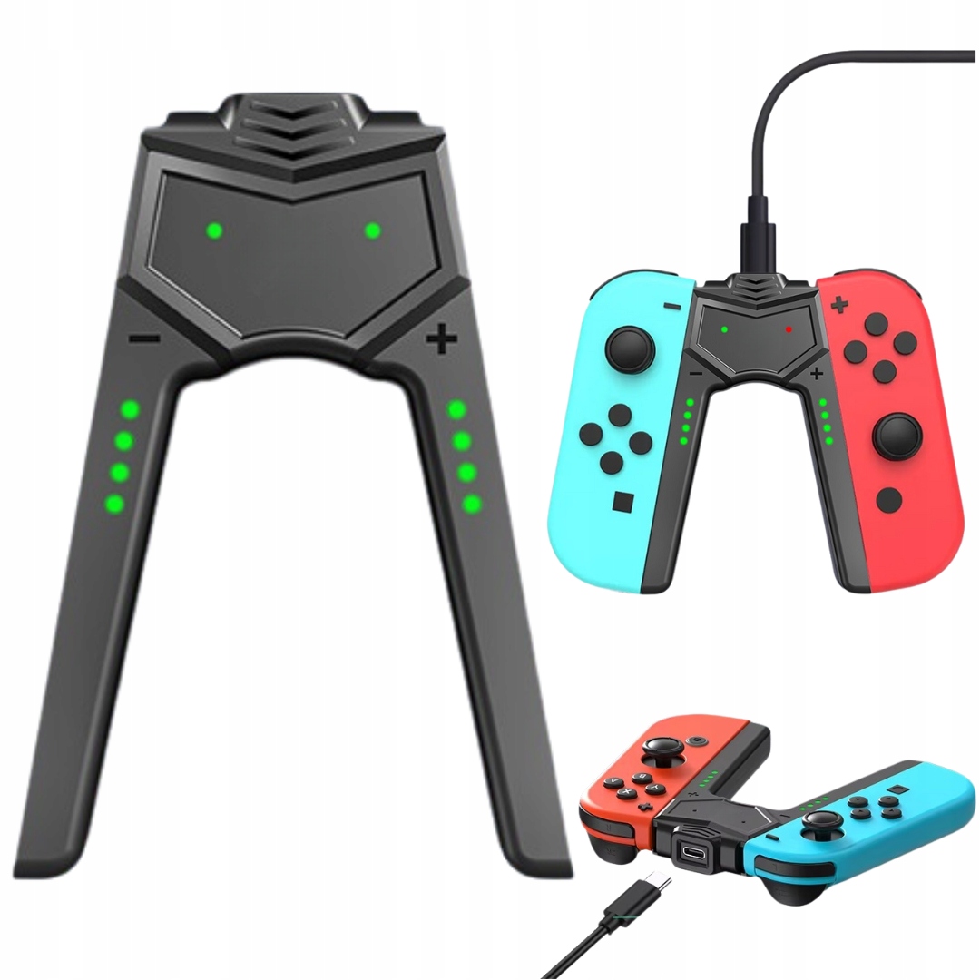 Uchwyt ładowarka Joy-Con grip do konsoli Nintendo Switch OLED USB-C LED