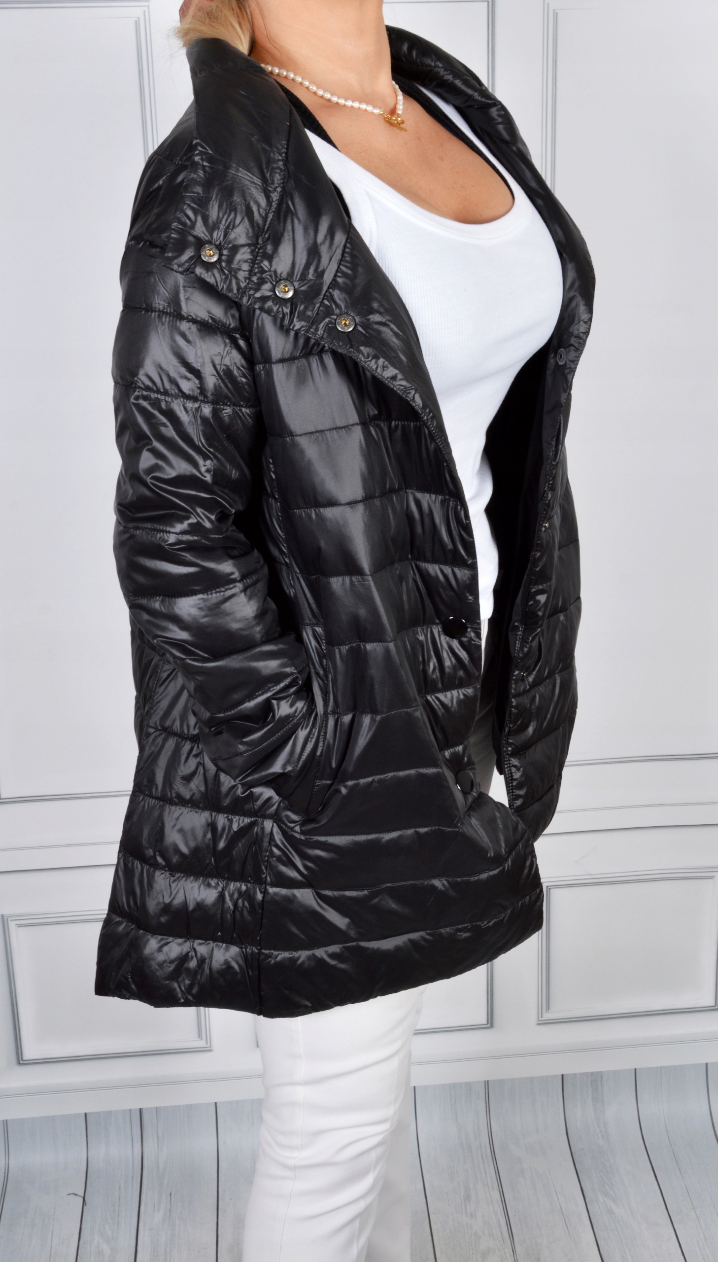 Płaszcz Pikowany kurtka damska PARKA PlusSize HIT Model PIKOWANA